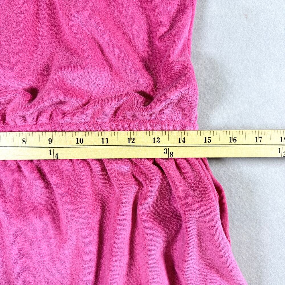 PJ Salvage terry knit dress - pink nightgown swimsuit coverup elastic waist sz M - Picture 8 of 8